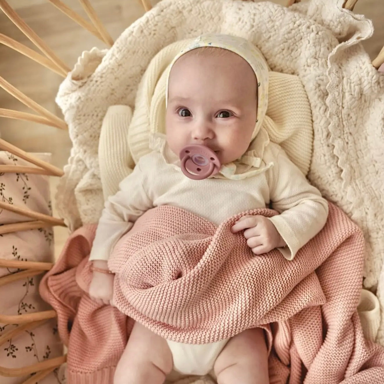Heritage Organic Cotton Pink Blanket