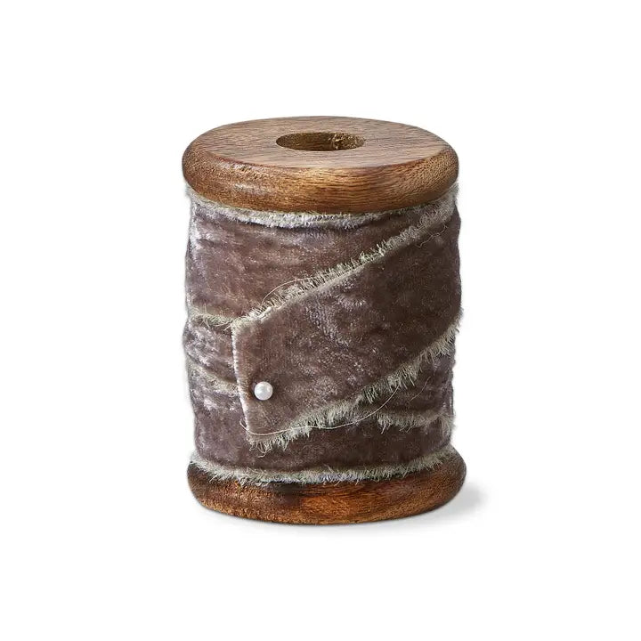 Velvet Ribbon Spool-Gray