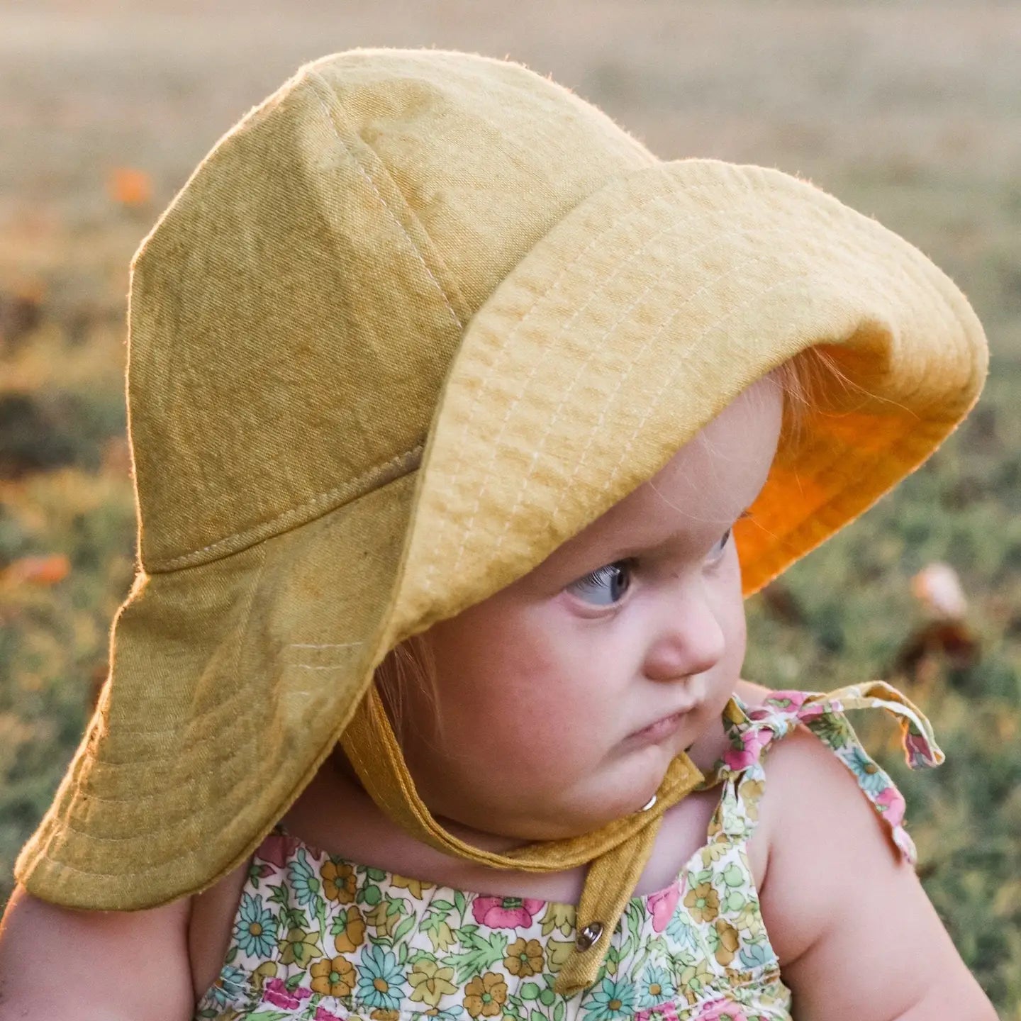 Baby Linen Wide Brim Sun Hat
