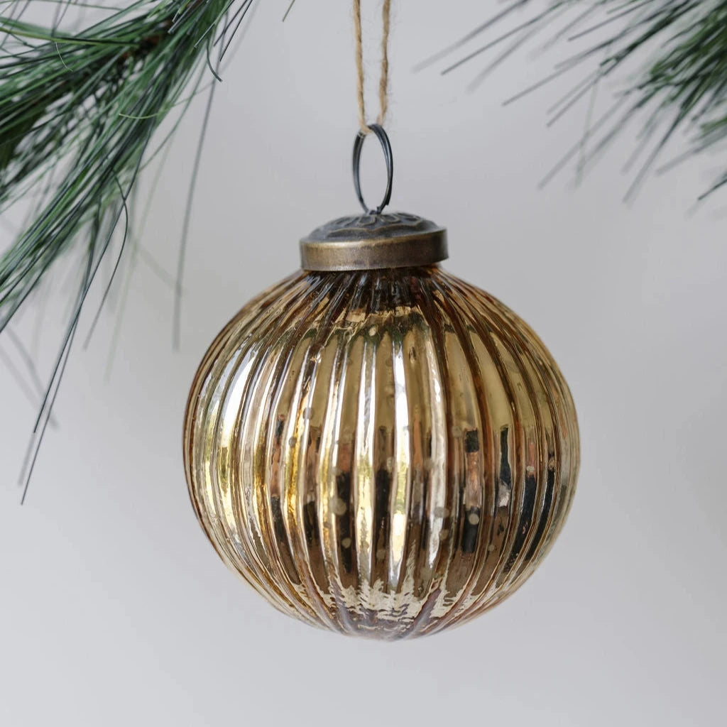 Gold Mercury Glass Ornament-3"