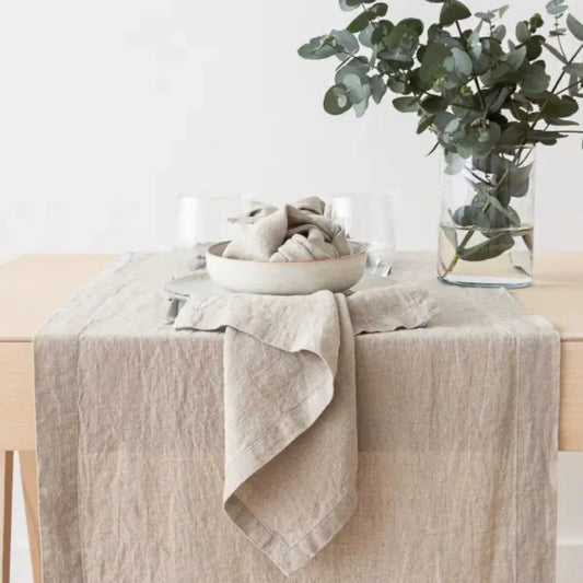 Set/4 Linen Napkin Natural Stone Washed