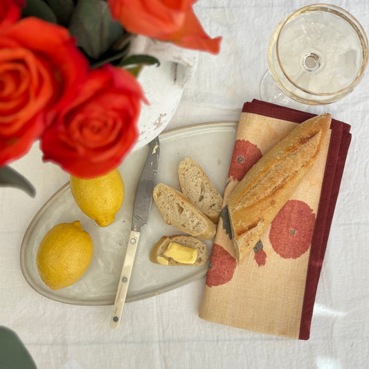 Set/4 Poppy Dinner Napkins