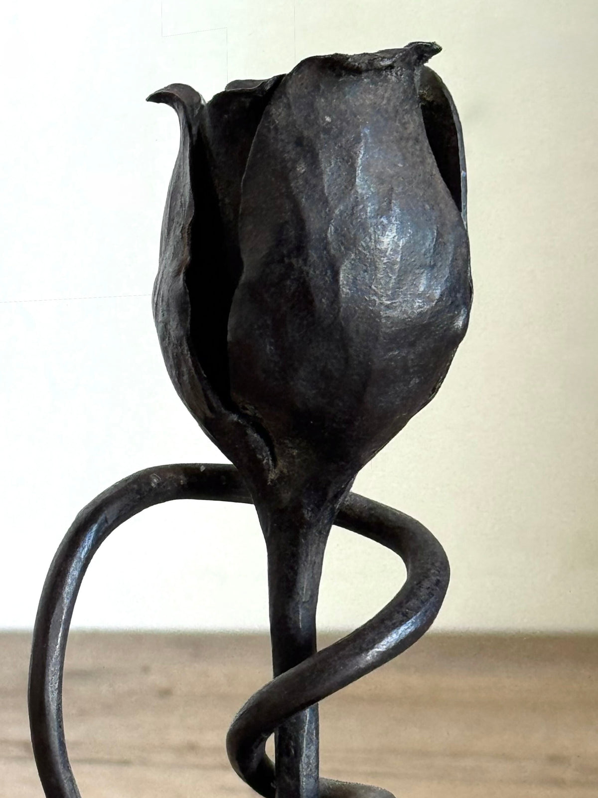 Vintage Rose Wrought Iron Candle Holder