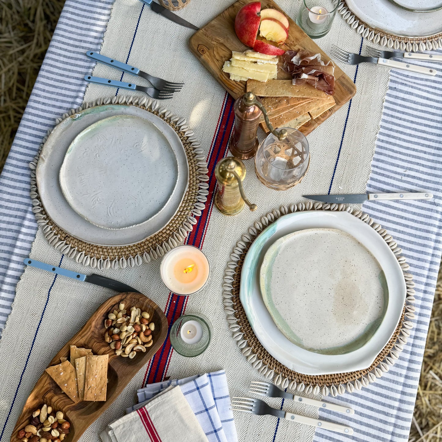 Rattan Placemats with Shells