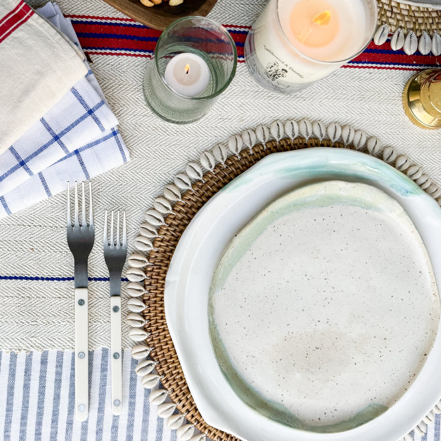 Rattan Placemats with Shells