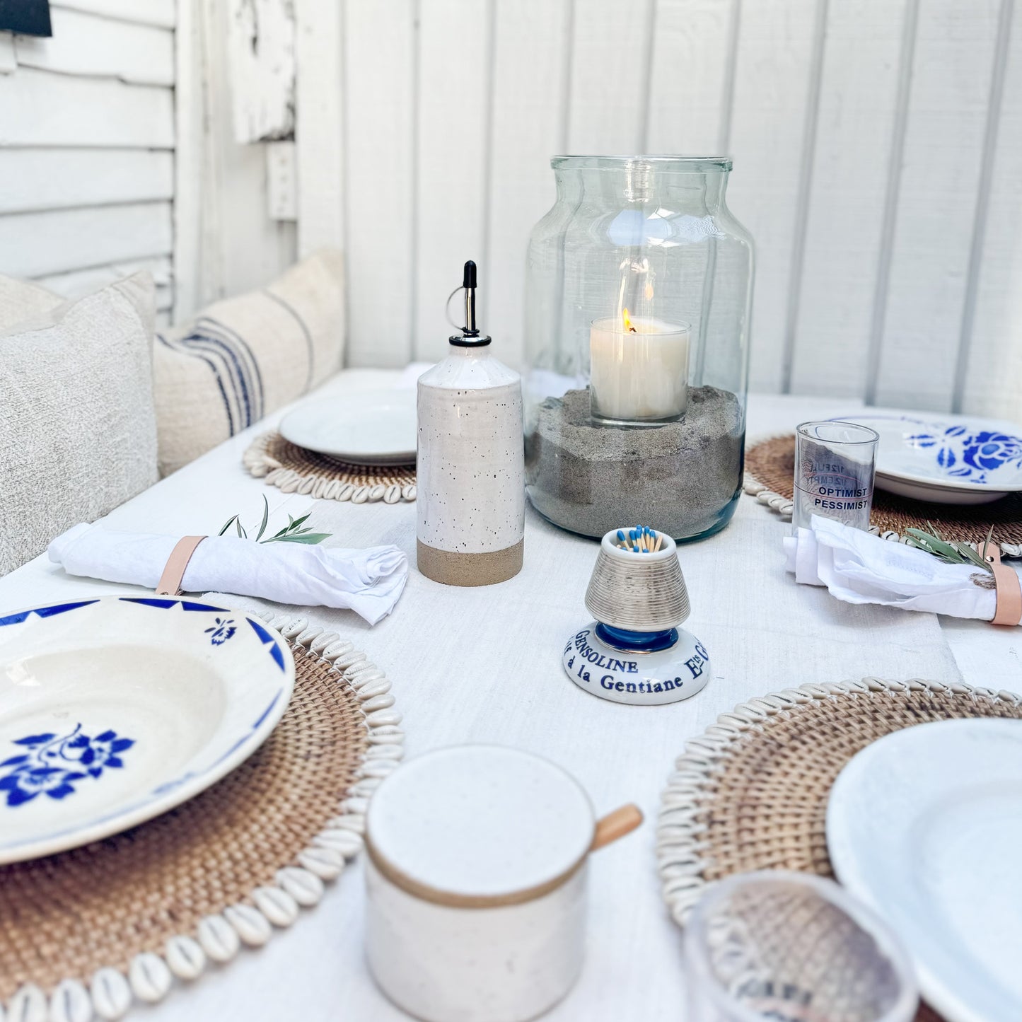 Rattan Placemats with Shells