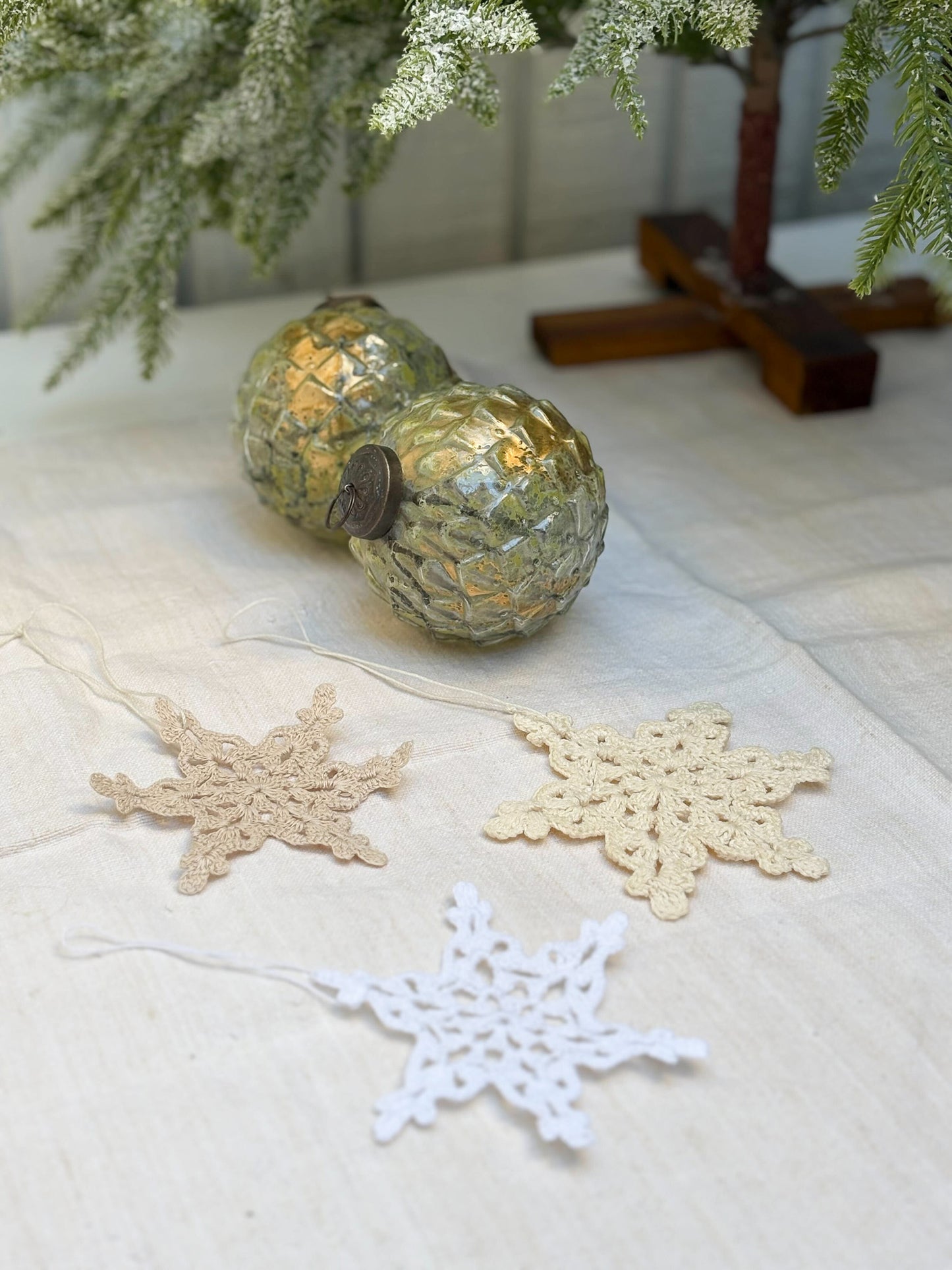 Hand Crocheted Snowflake Ornament