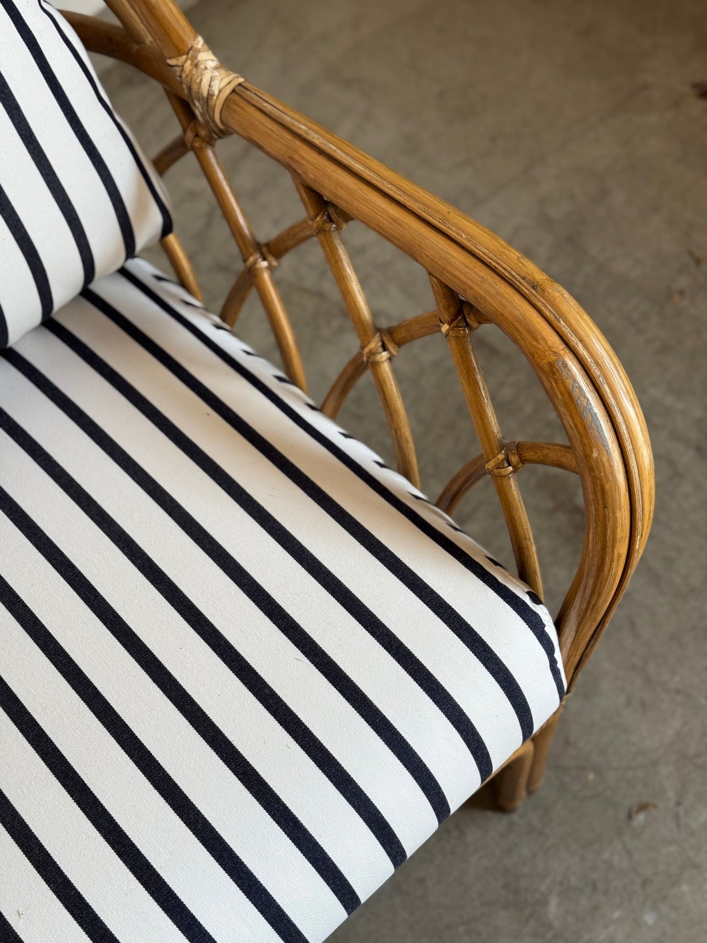 Striped Rattan Chair