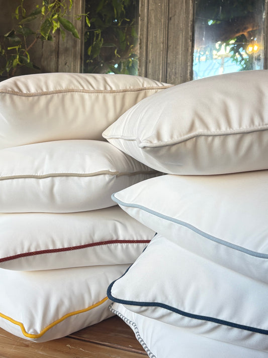 T & D White Outdoor Pillows