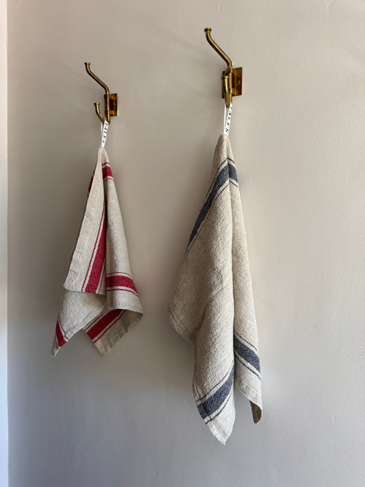 Blue Stripe Vintage Linen Kitchen Towel