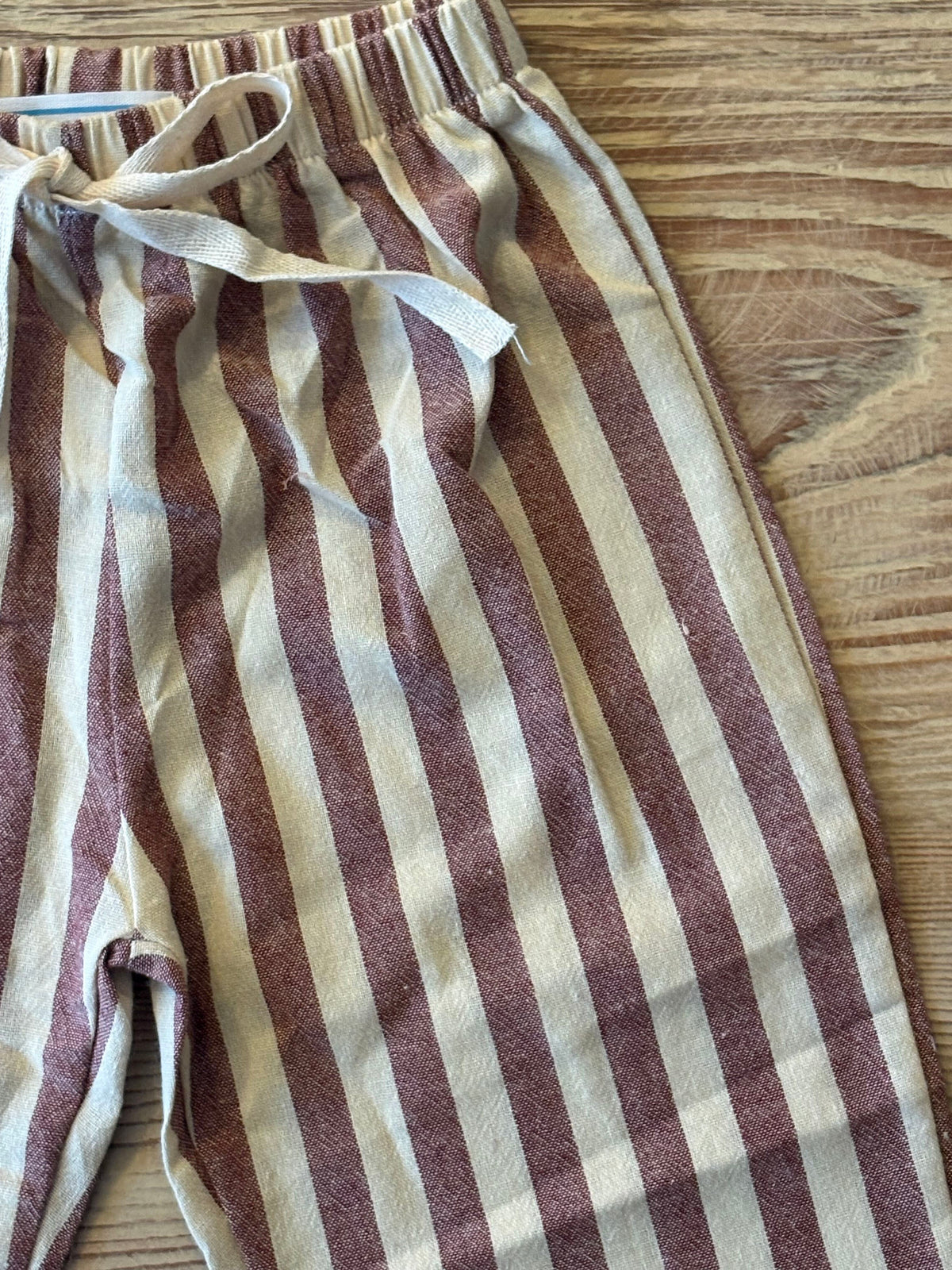 Red+Cream Striped Kid's Pants