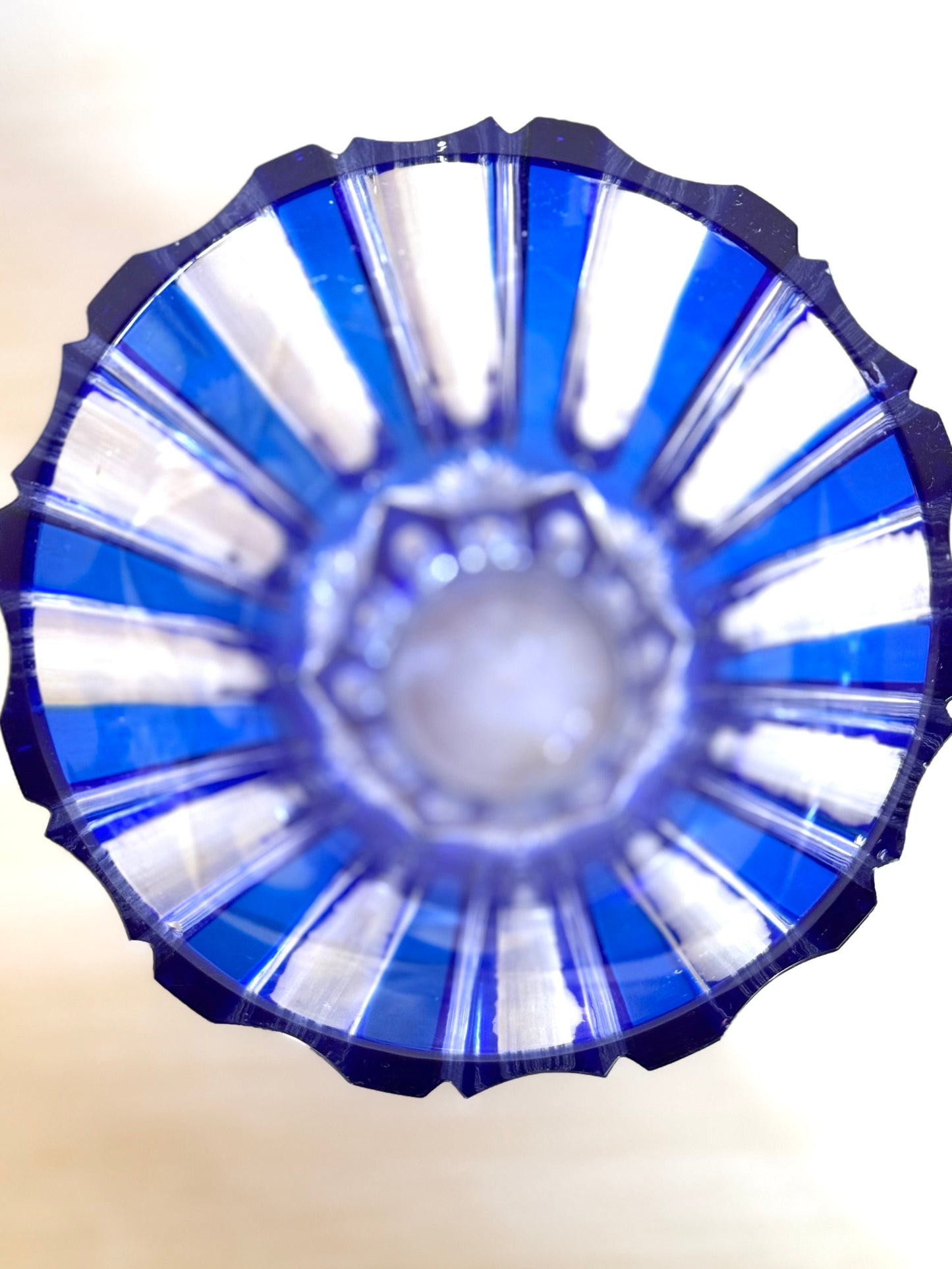 Cobalt+Clear Glass Vase