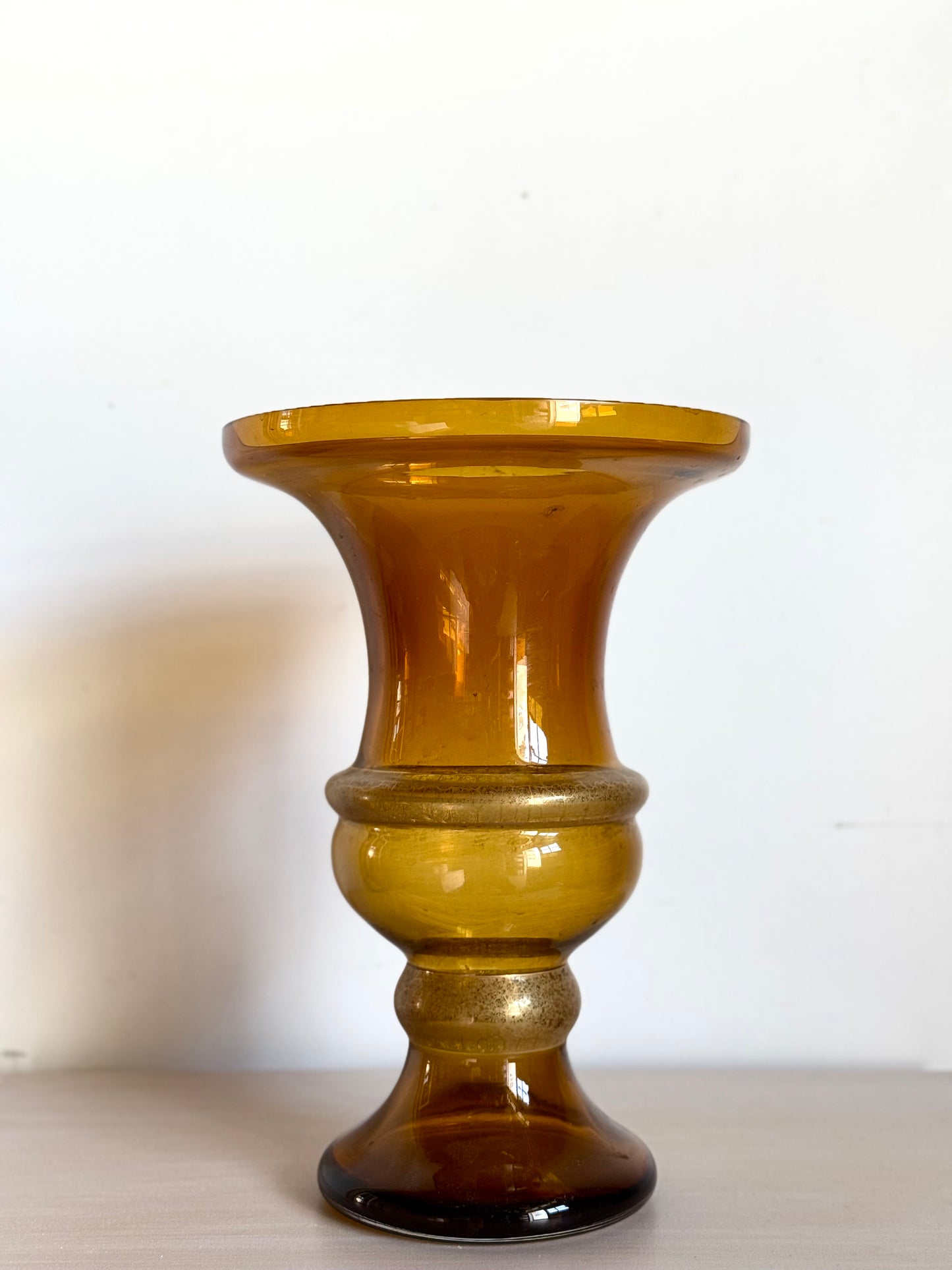 Amber Polish Glass Vase