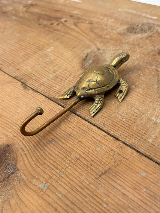 Vintage Brass Sea Turtle Hook