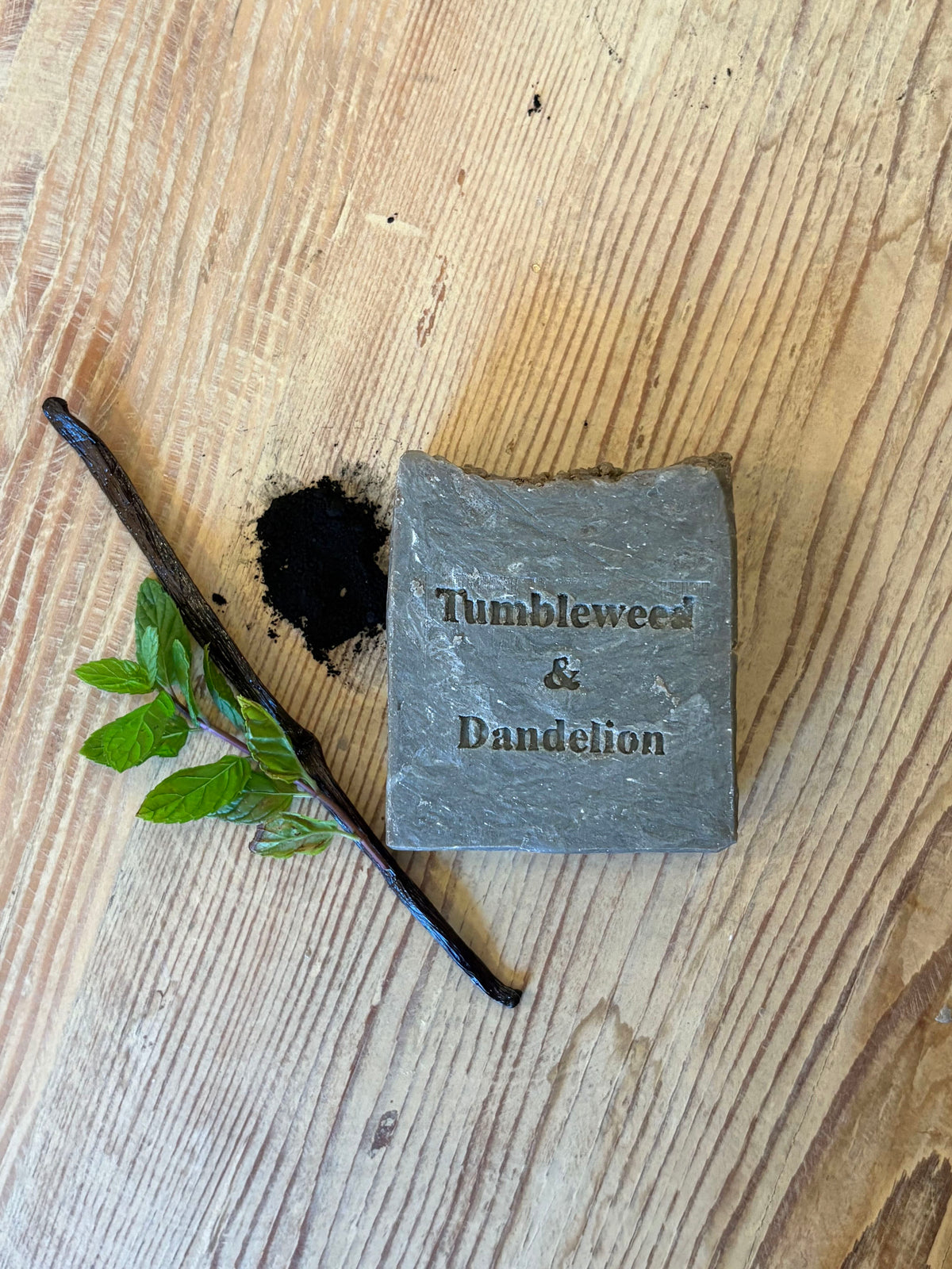 Activated Charcoal Peppermint and Vanilla Soap