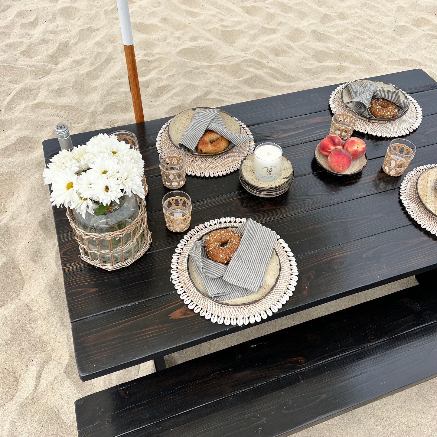 Redwood Picnic Table Set