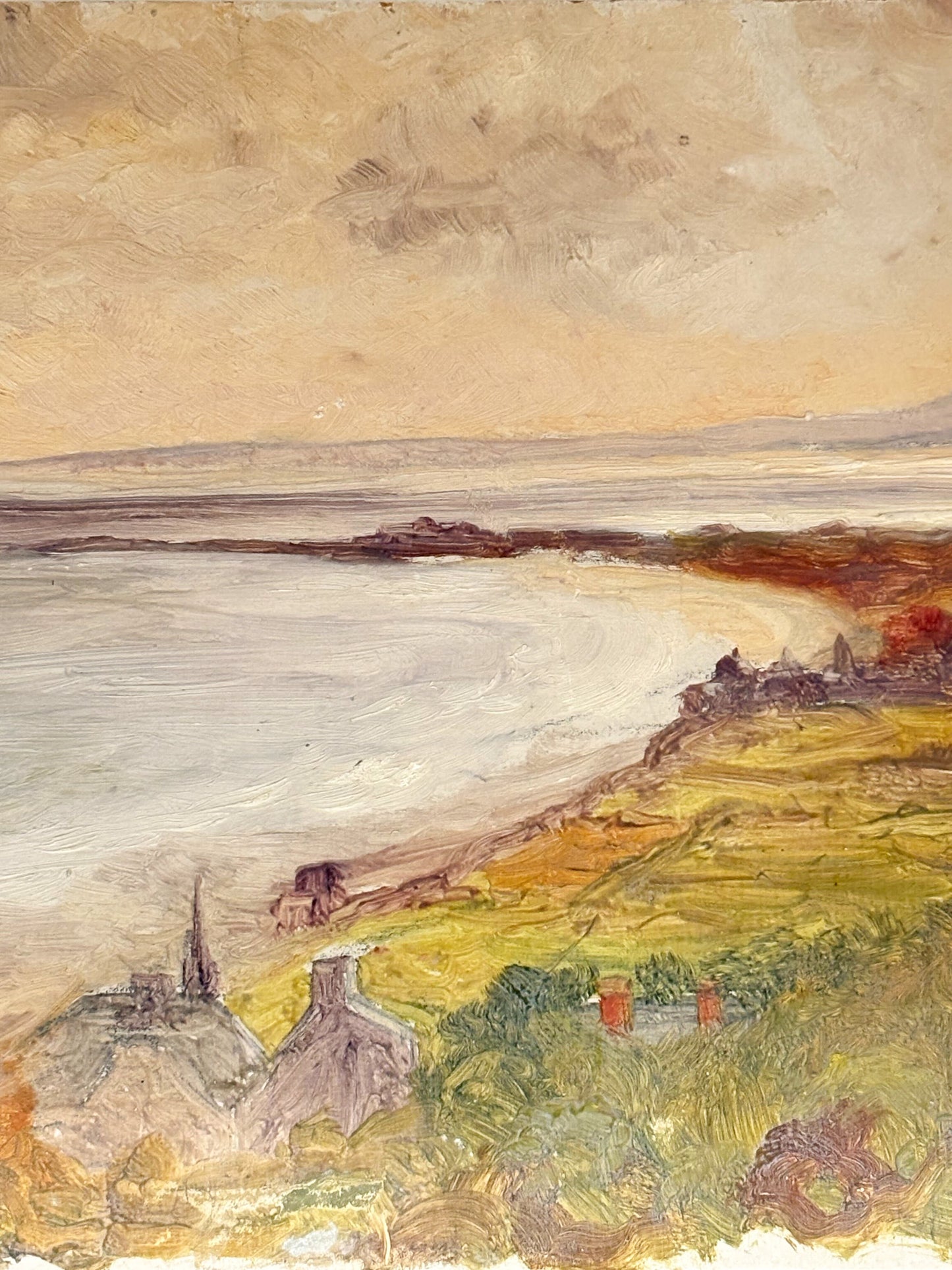 Quiet Seashore Vintage French painting