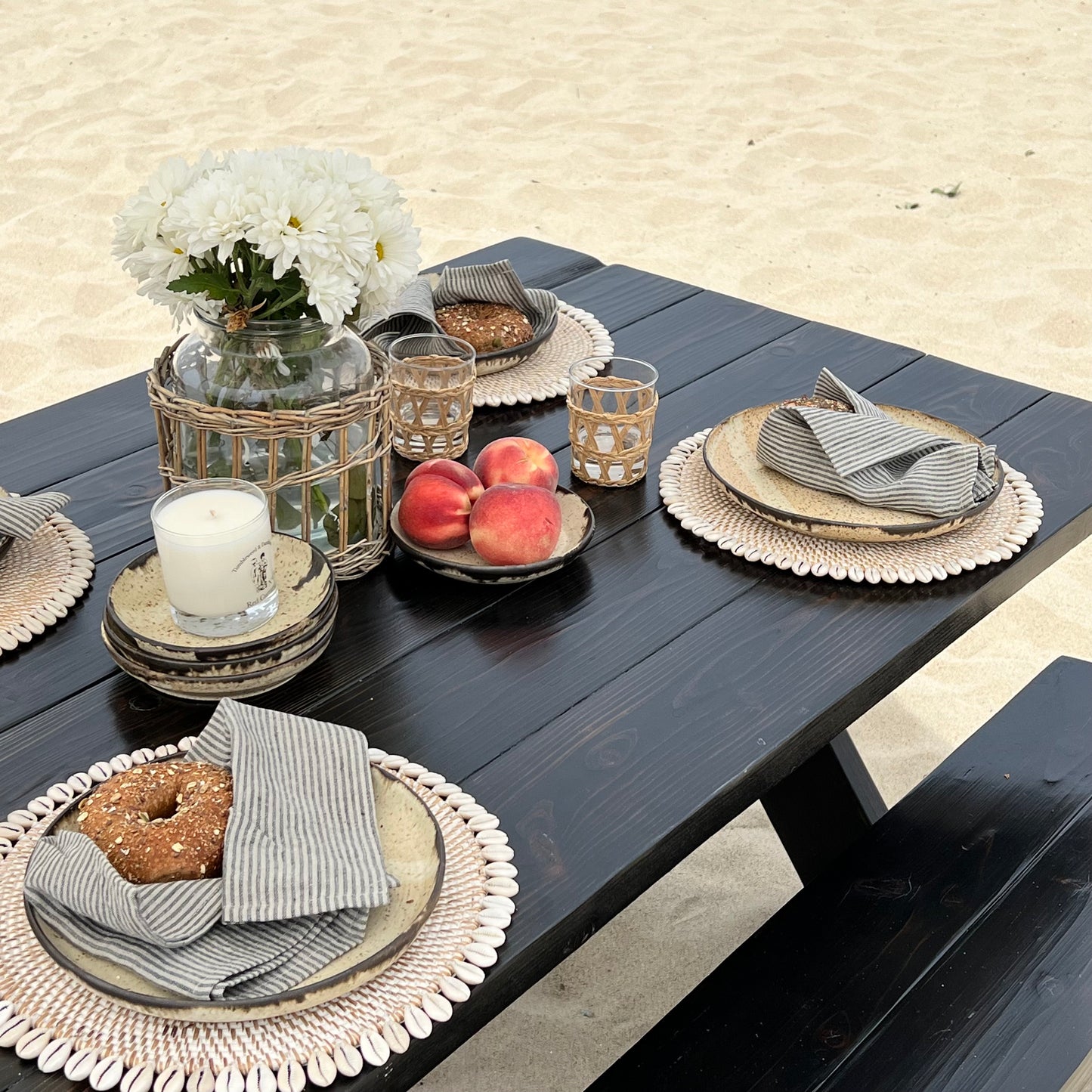 Redwood Picnic Table Set