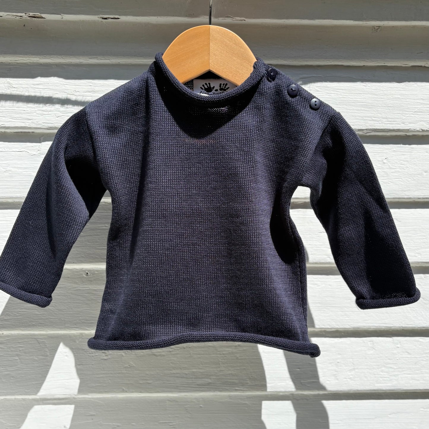 Navy Rollneck Kid's Pullover Sweater