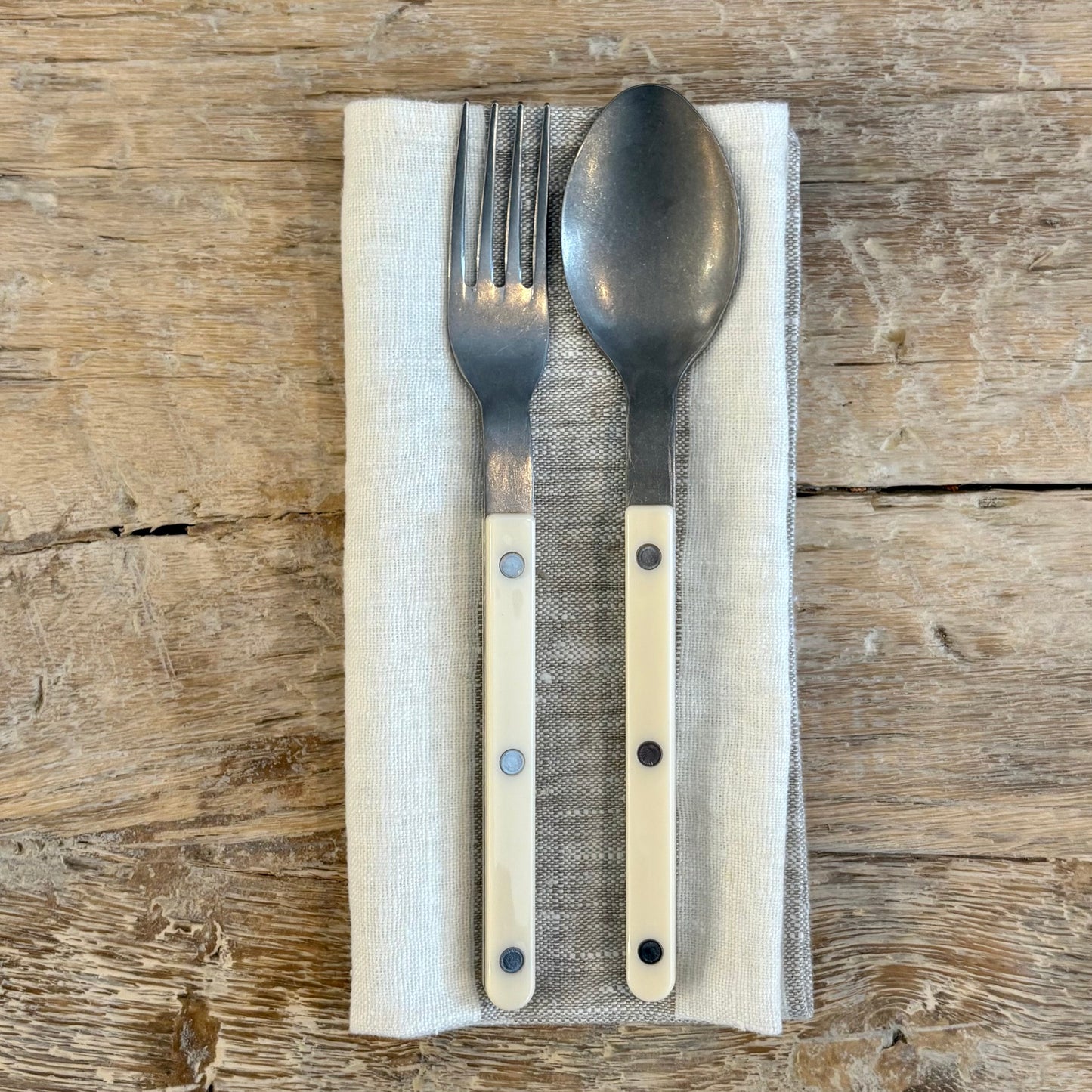 Philippe Off White/Grey Linen Napkin