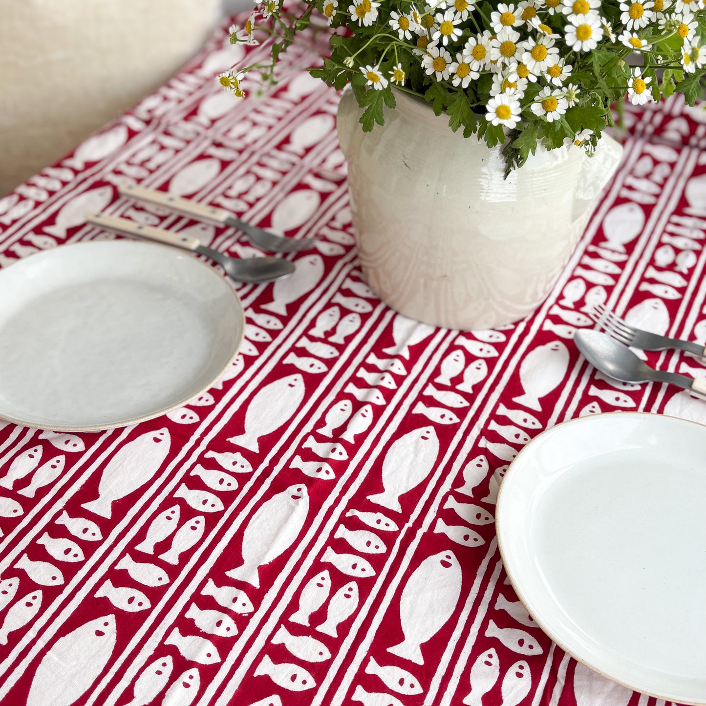Fish Red Tablecloth