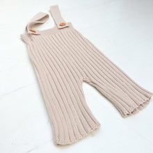 Load image into Gallery viewer, light pink knit baby overalls 