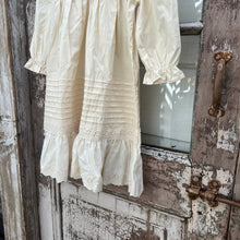Load image into Gallery viewer, off white cotton toddler long sleeve dress with ruffle collar