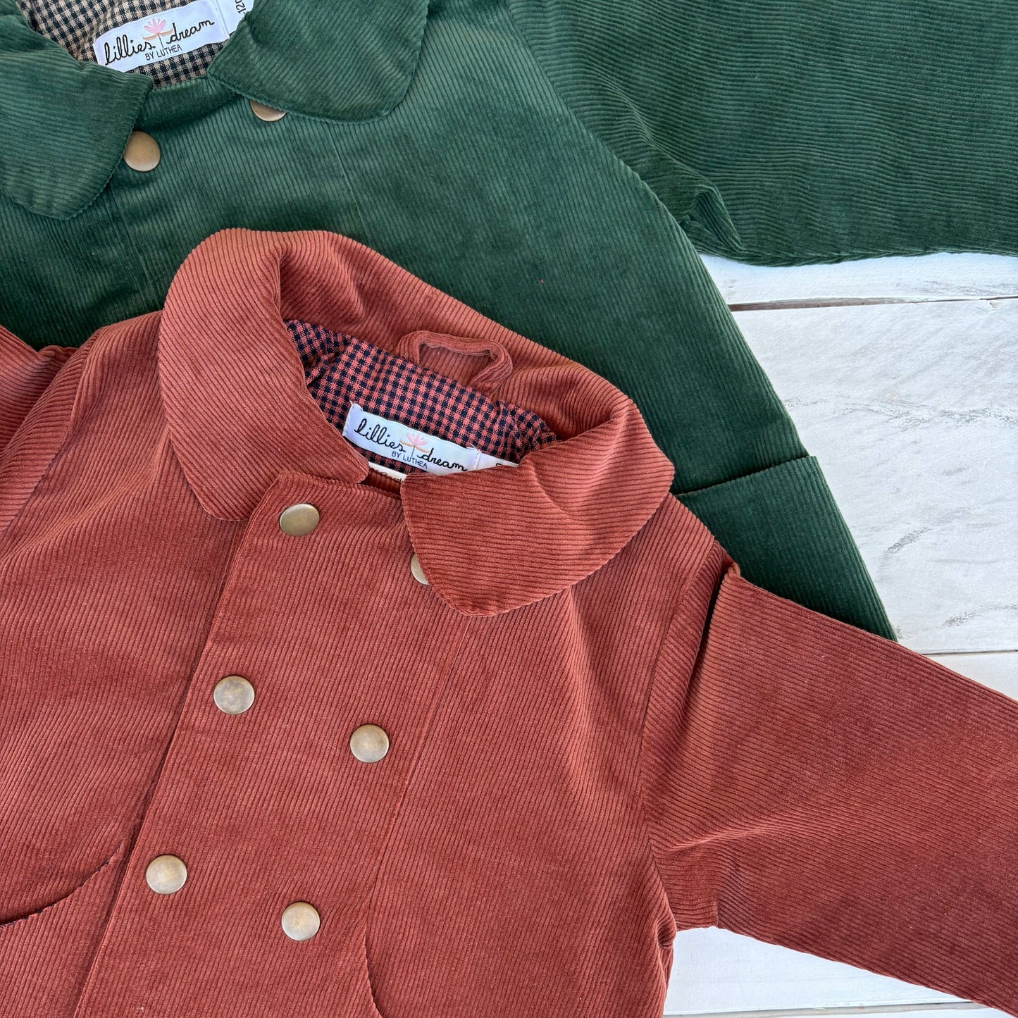 Unisex Corduroy Coat-Rust
