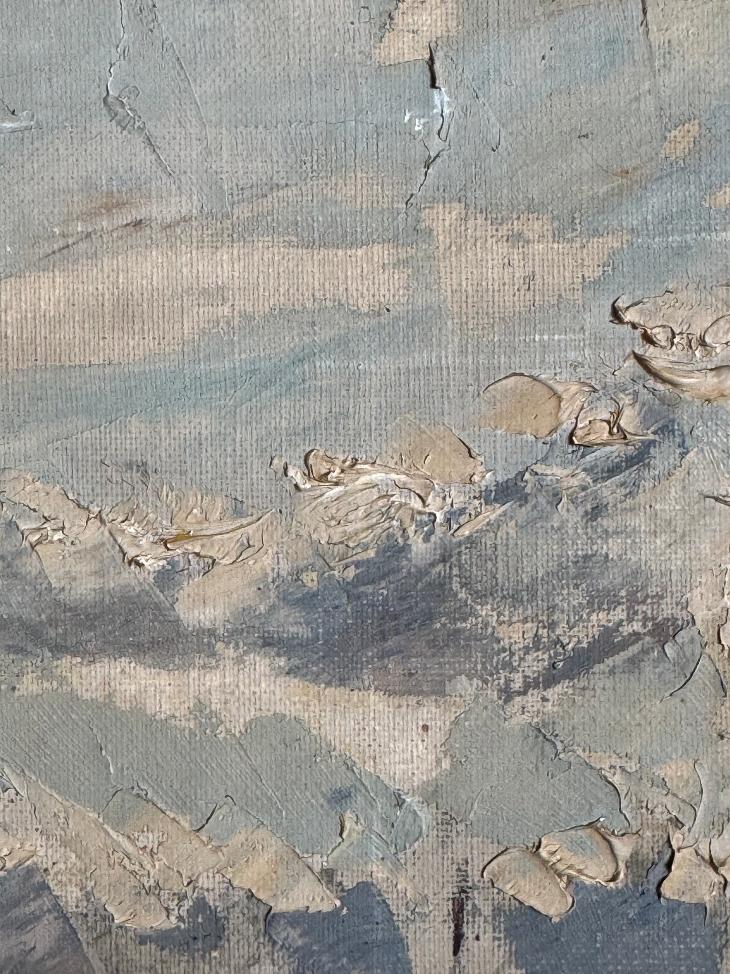 close up of the water in the painting gray and beige colors