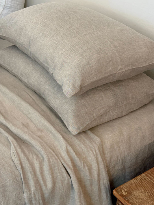 T&D Melange Linen Sheet Set
