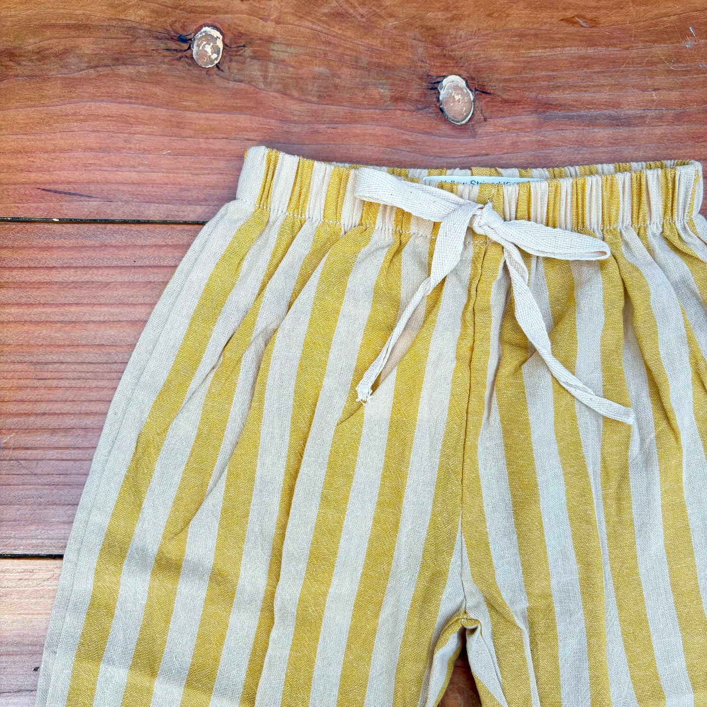 Yellow Striped Kid's Pants