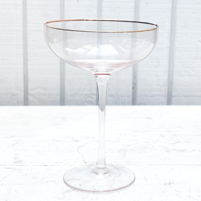 The Paul Pink Coupe Glass w/Gold Rim