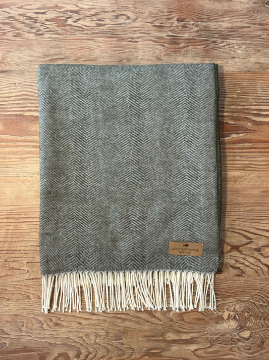 Herringbone Throw-Hunter Green