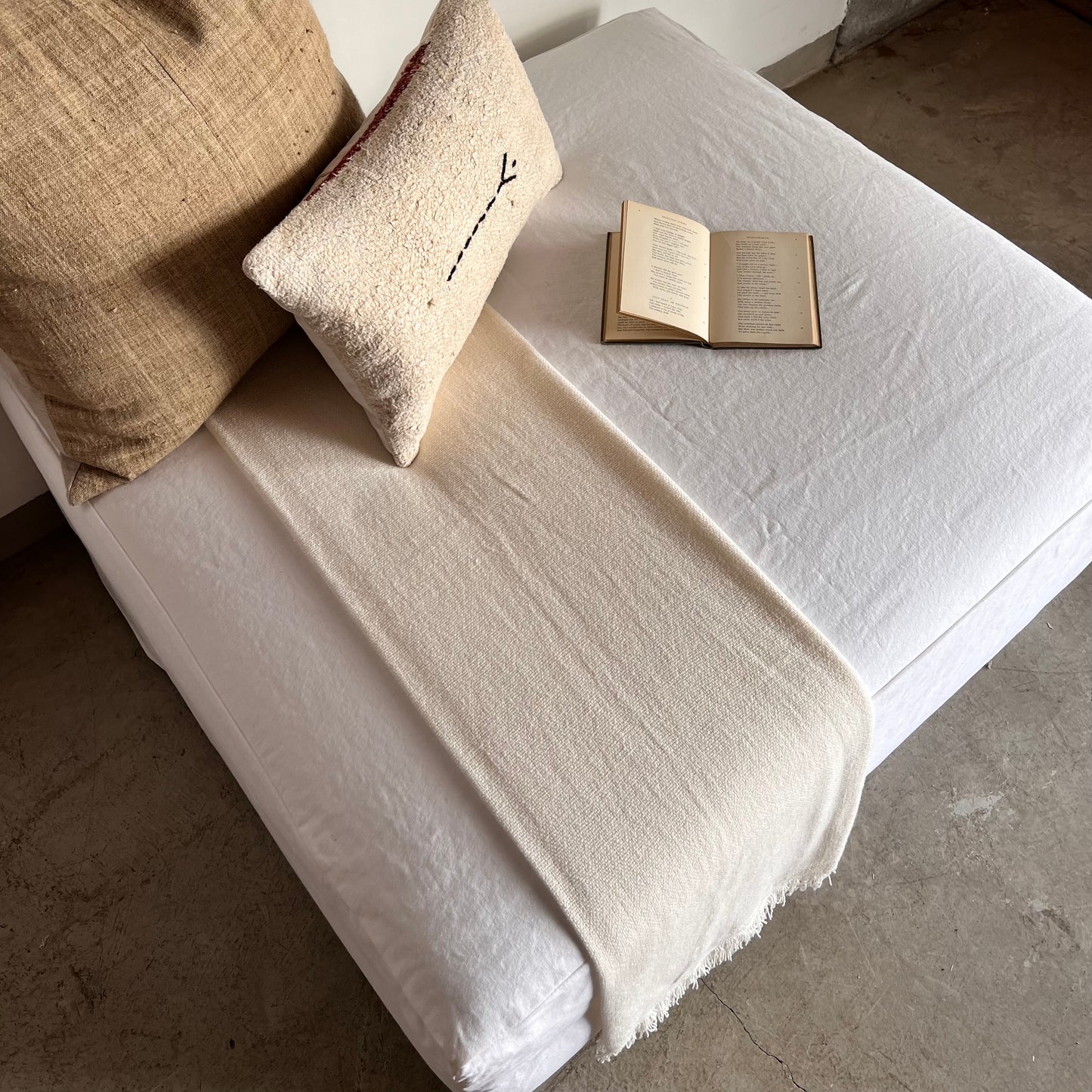 White Cotton Ottoman