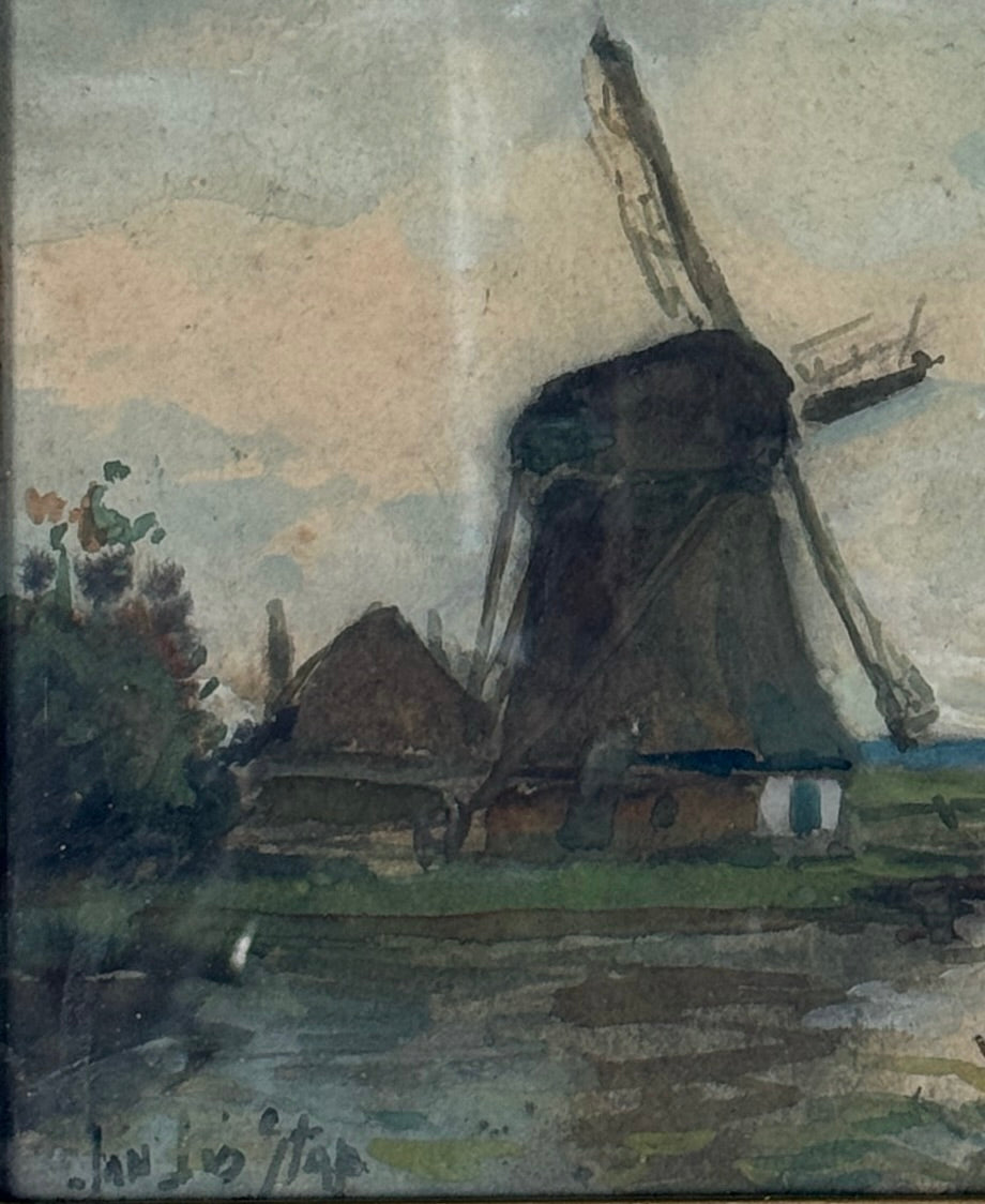 Windmill Vintage French Painting