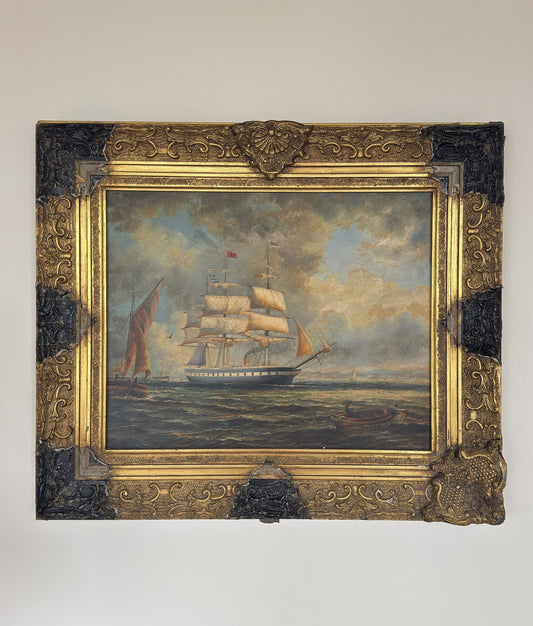 French Ship w/Red Flag