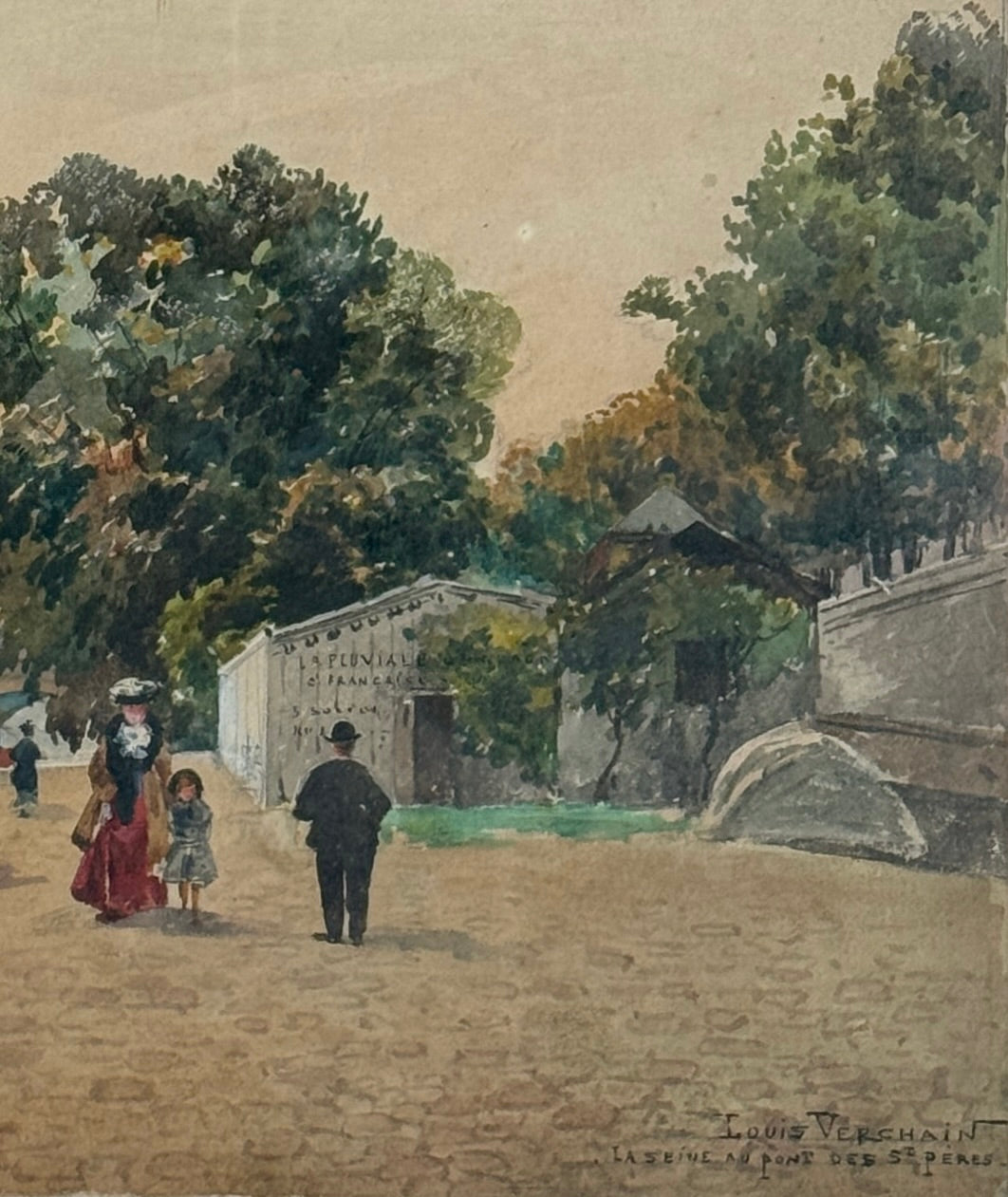Along The Seine Vintage French Painting