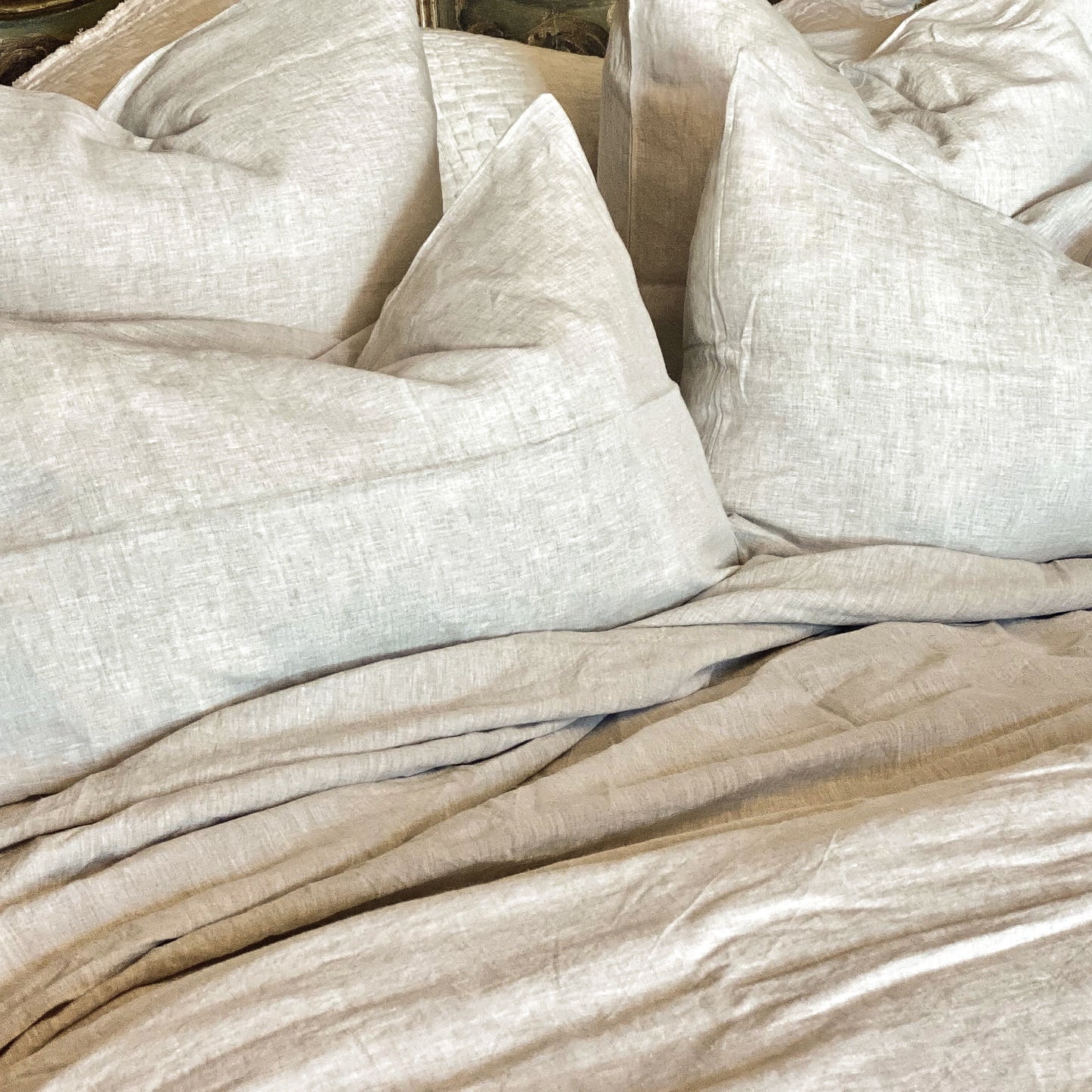 Kira Rose Linen Bedding-Natural