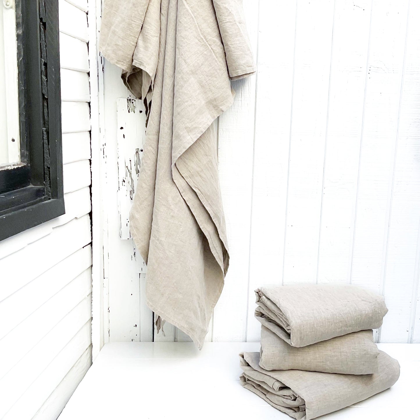 Kira Rose Linen Bedding-Natural