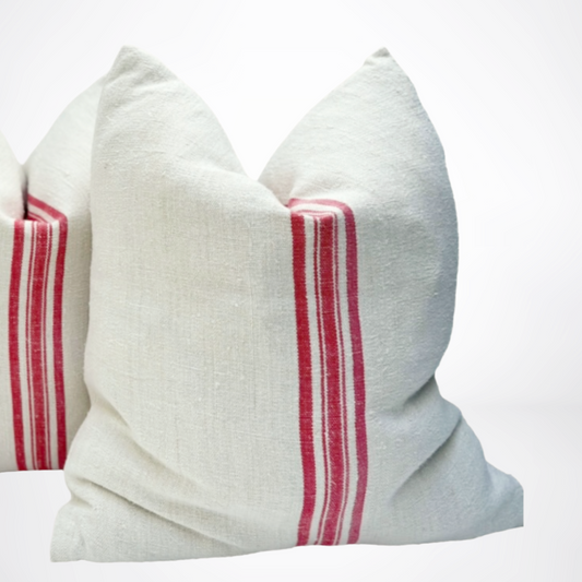 Rouge Stripe Grain Sac Pillow