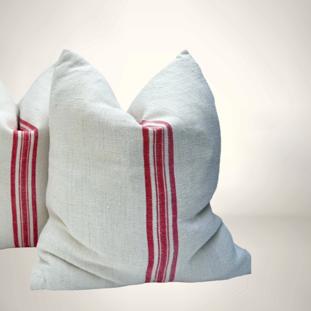 Rouge Stripe Grain Sac Pillow
