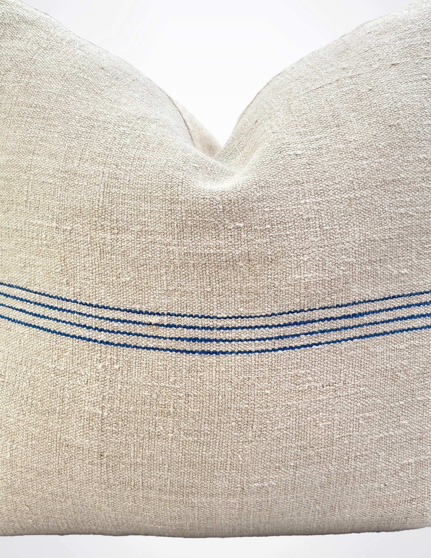 Grain Sac Pillow w/Thin Blue Stripes