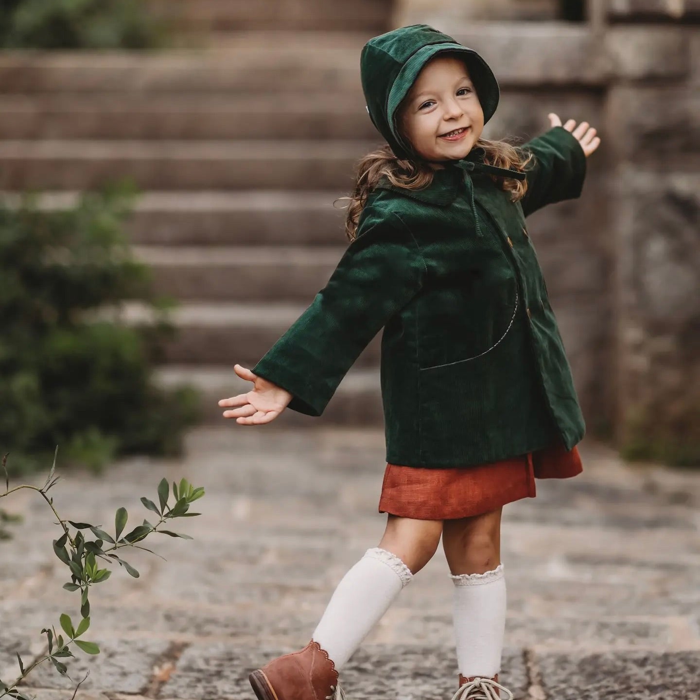 Unisex Corduroy Coat-Green