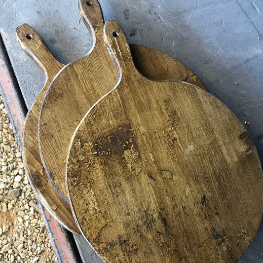 Antique European Breadboard Small Round