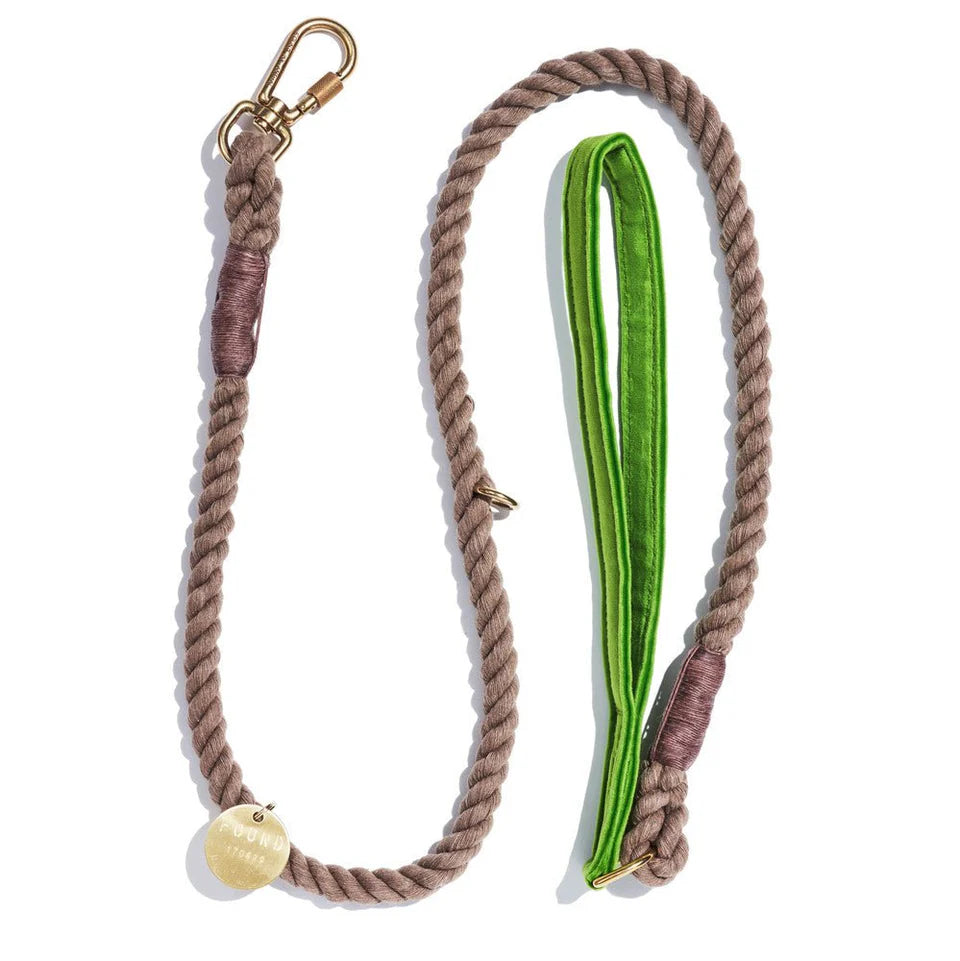 Velvet Rope Animal Leash-Lime