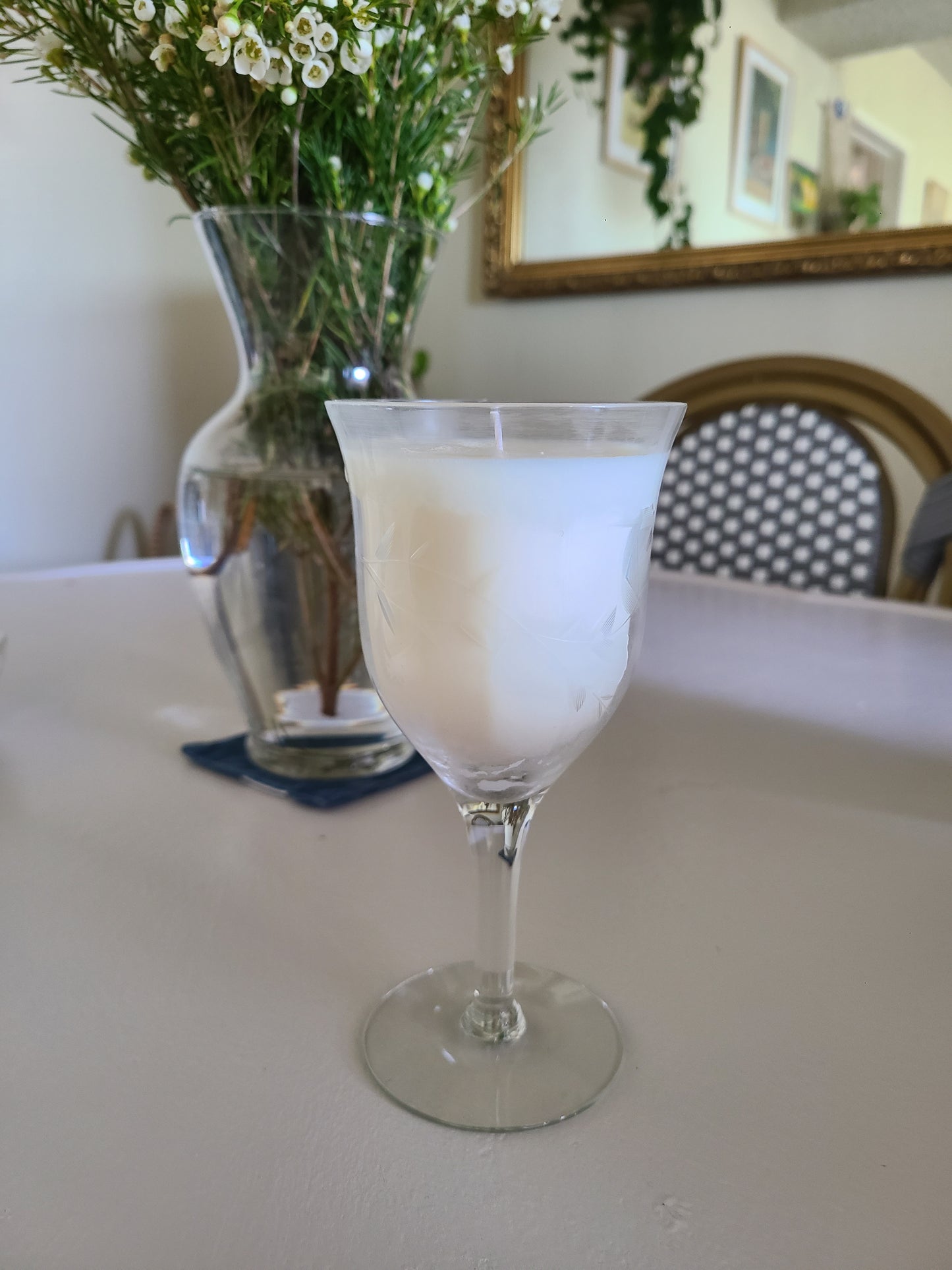 Vintage Wine Glass Candle