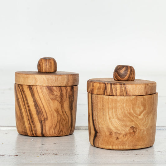 Olive Wood Spice Jar-Small