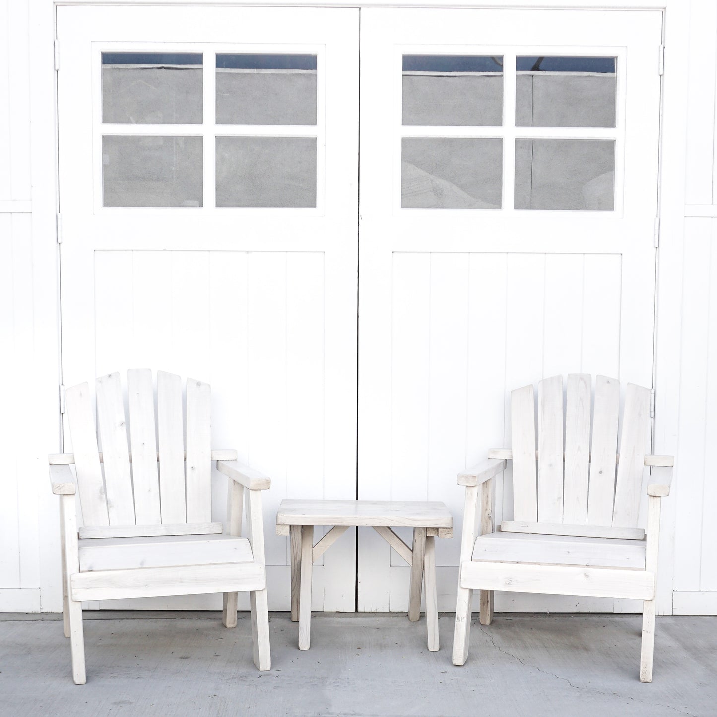 painted white patio chairs
