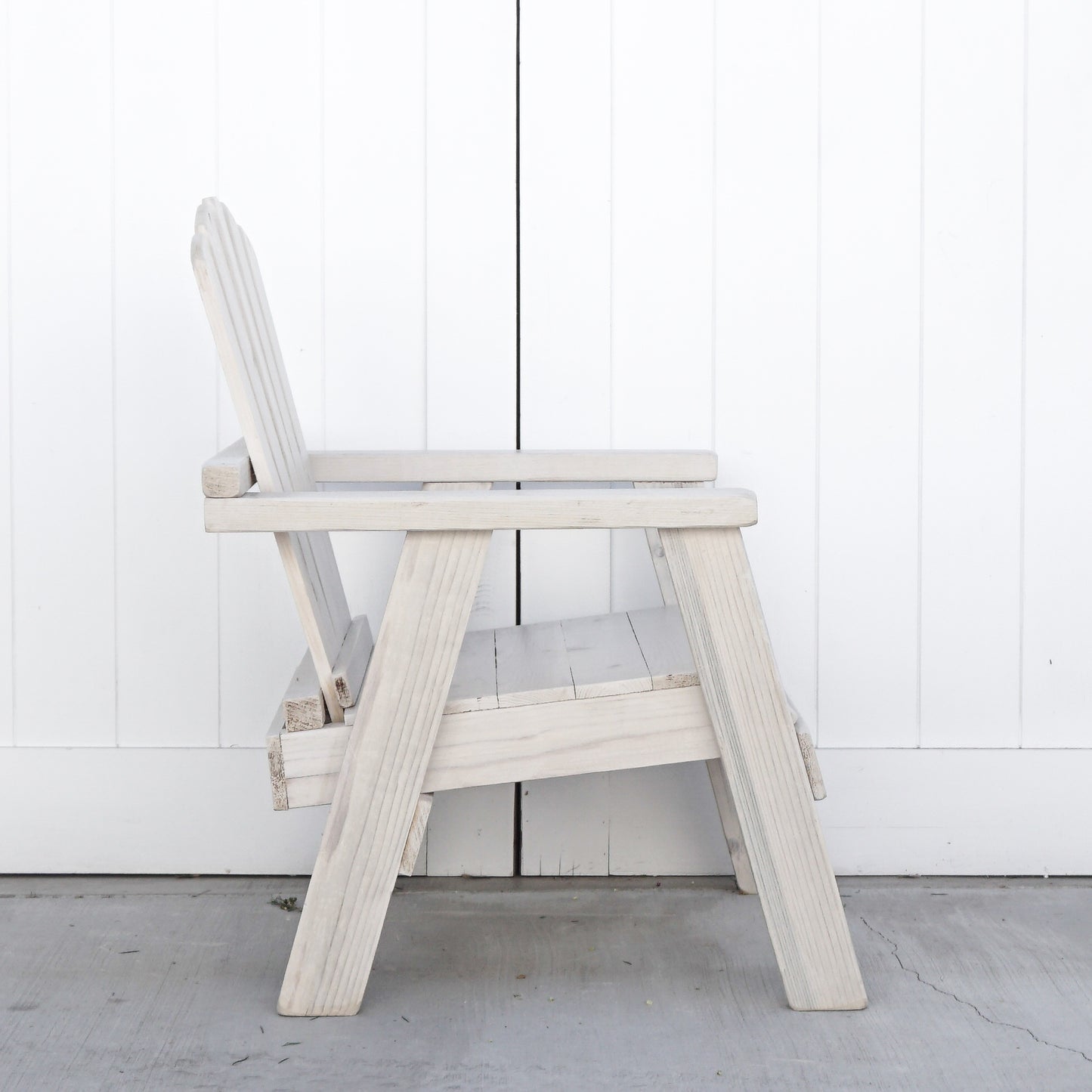 white washed patio chair
