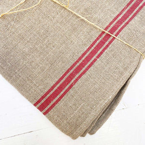 linen tablecloth with red stripes